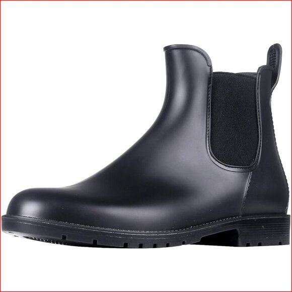 Shoes - Waterproof Chelsea Rain Boots with Rubber Sole and EVA Insole